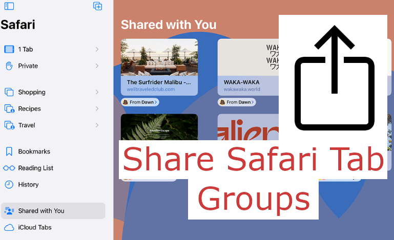 Safari Tab Groups Share option in Ventura